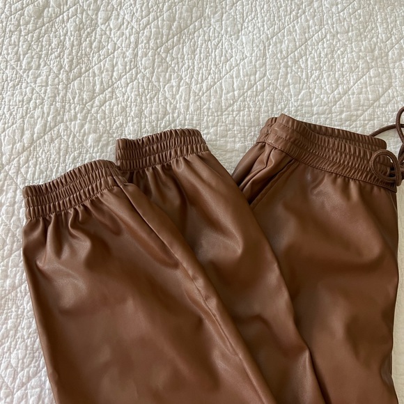 Faux leather joggers, XS - Picture 3 of 5